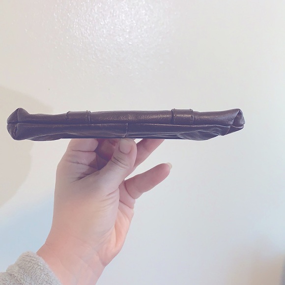 Vintage 50’s/60’s Genuine Leather:Suede Silver Snap-Lock👝Coin👛Pouch💄Makeup - Picture 7 of 16